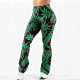Women's Slim Fit Green Printed Yoga Pants