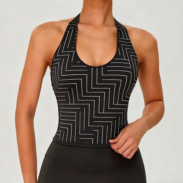 Women's halter neck geometric design camisole