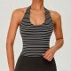 Women's striped halter neck summer tank top