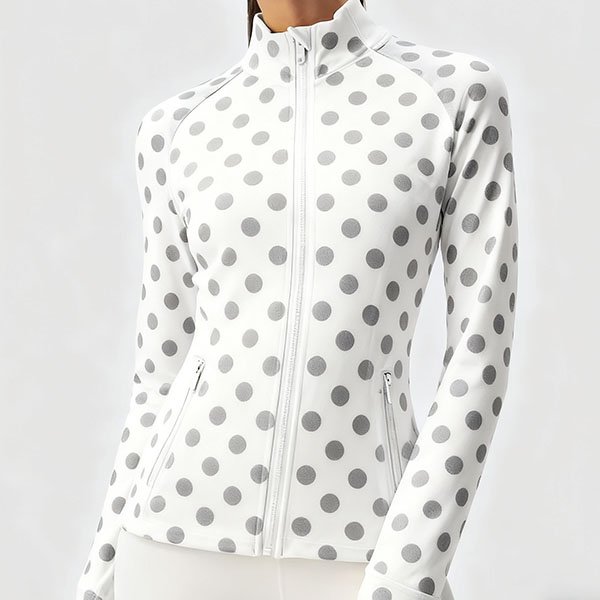 Women's Zipper Top with Polka Dot Fit
