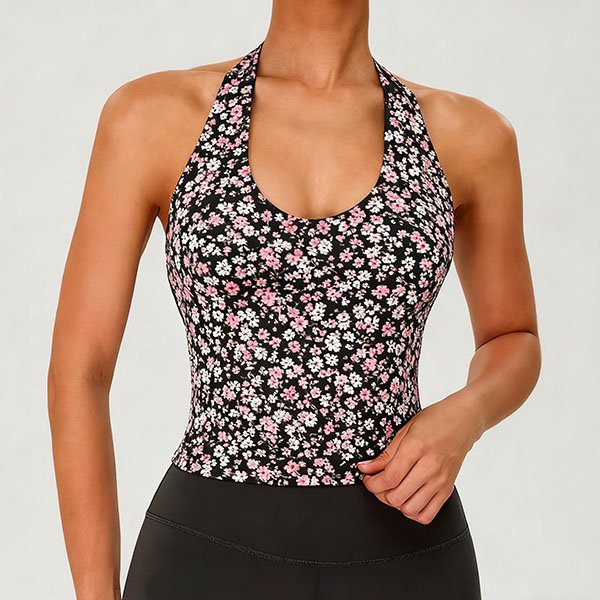 Women's halter neck floral design camisole